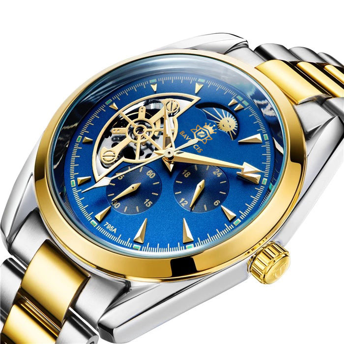 Bavincis Moonaut Gold And Blue I Automatic Watch - BAVINCIS