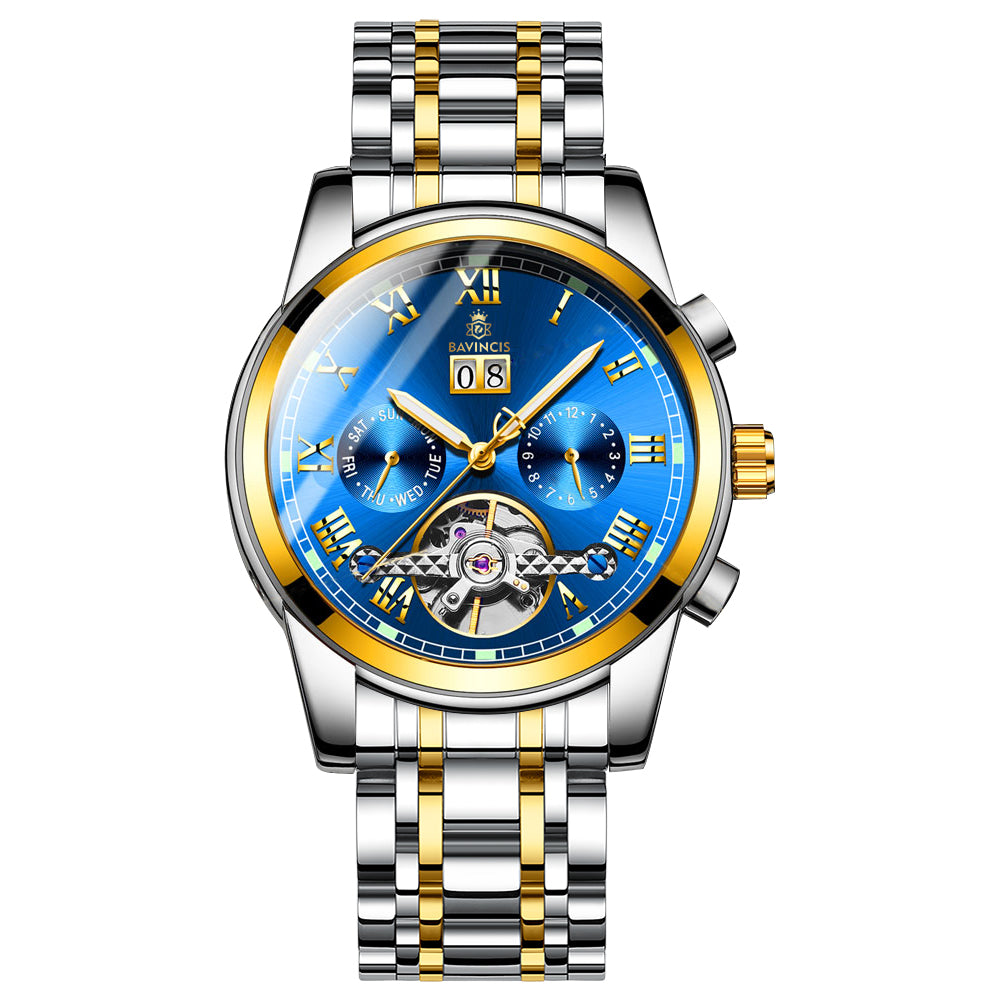 Bavincis Cosmograph Gold and Blue I Automatic Watch - BAVINCIS