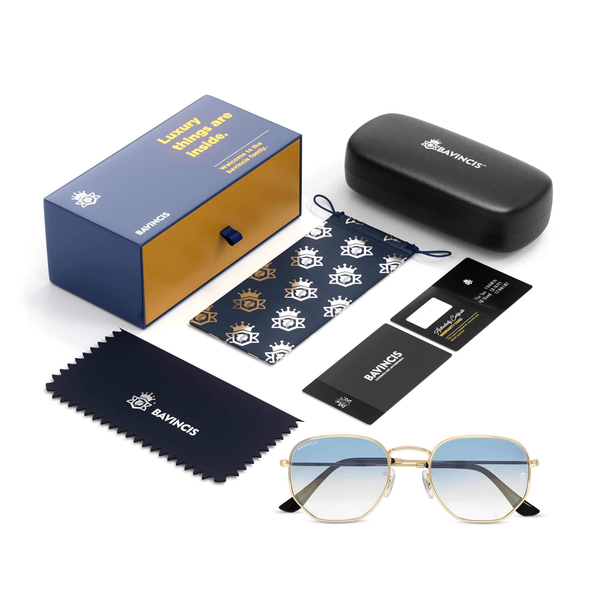 Bavincis Gemini Gold And Blue Gradient Edition Sunglasses