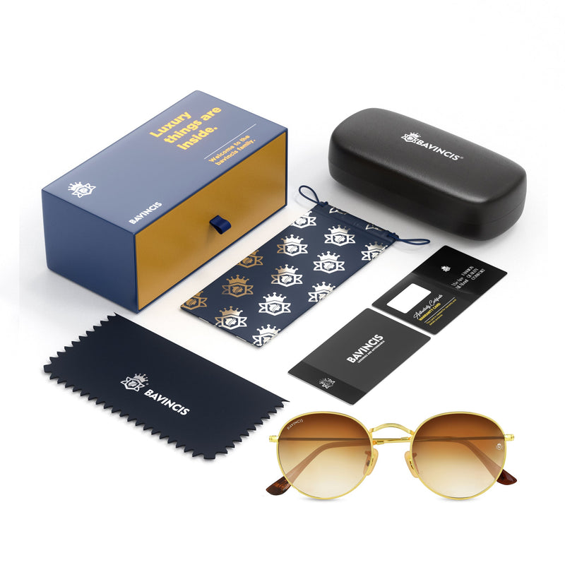 Bavincis Asmara Gold And Brown Gradient Edition Sunglasses