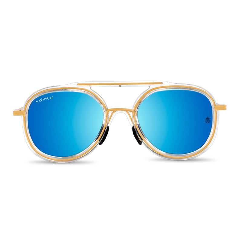 Bavincis Fleets Gold And Blue Mercury Edition Sunglasses