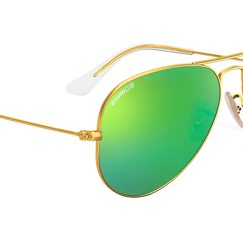 Bavincis Tommy Gold Green Mercury Edition Sunglasses