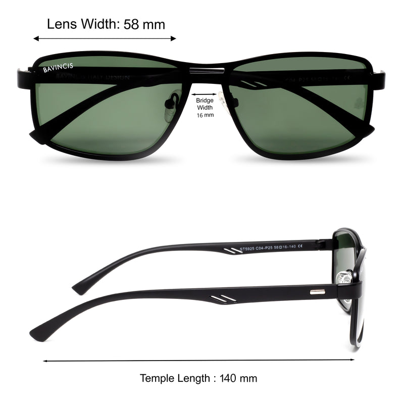 Bavincis Deluxe Black And Green Edition Sunglasses