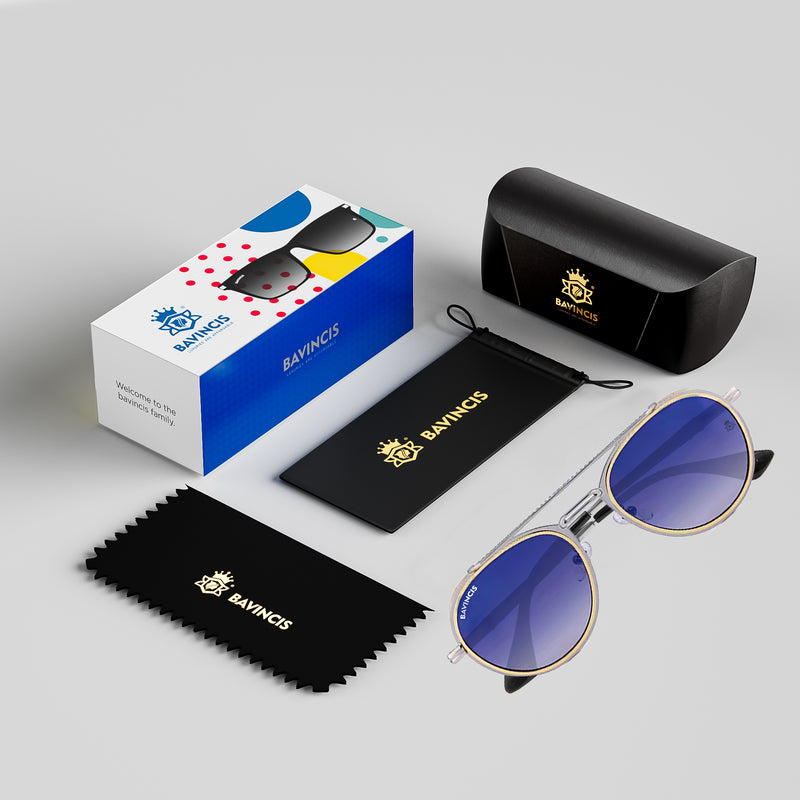 Bavincis Kindon Gold And Blue Gradient Edition Sunglasses