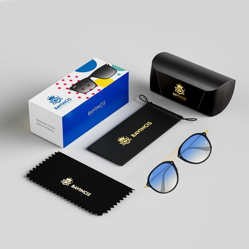 Bavincis Walker Gold And Blue Gradient Edition Sunglasses