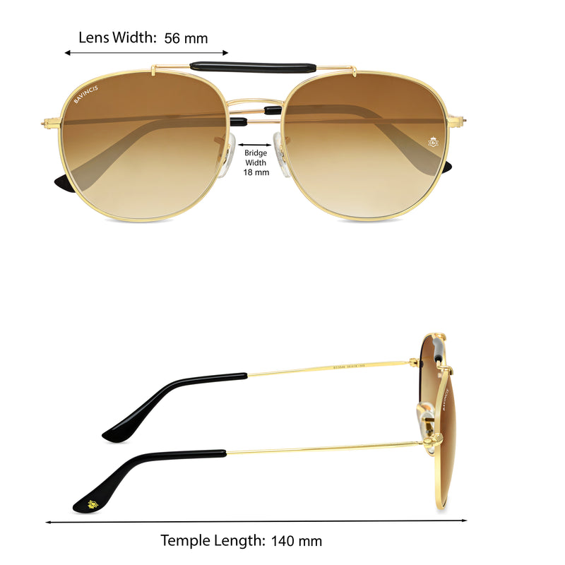 Bavincis Caliber Gold And Brown Gradient Edition sunglasses - BAVINCIS