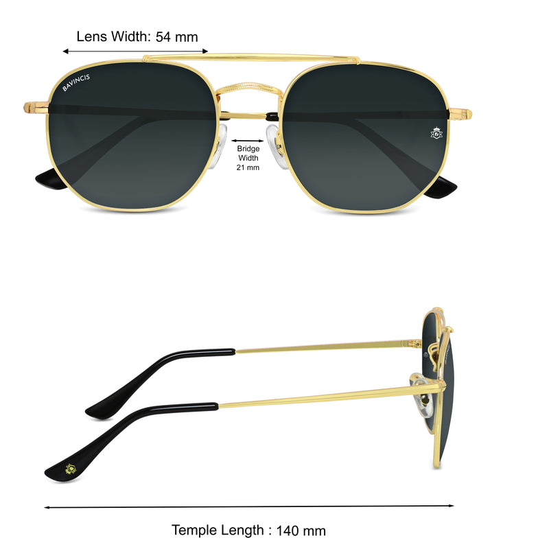 Bavincis Sparkle Gold And Black Edition Sunglasses