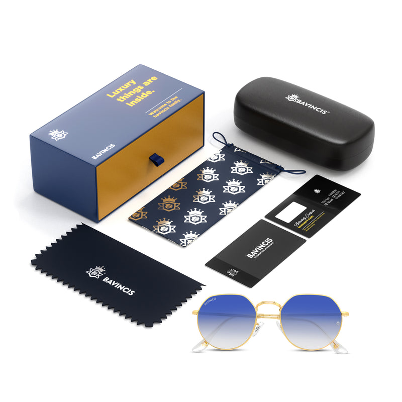 Bavincis Cooper Gold And Blue Gradient Edition Sunglasses