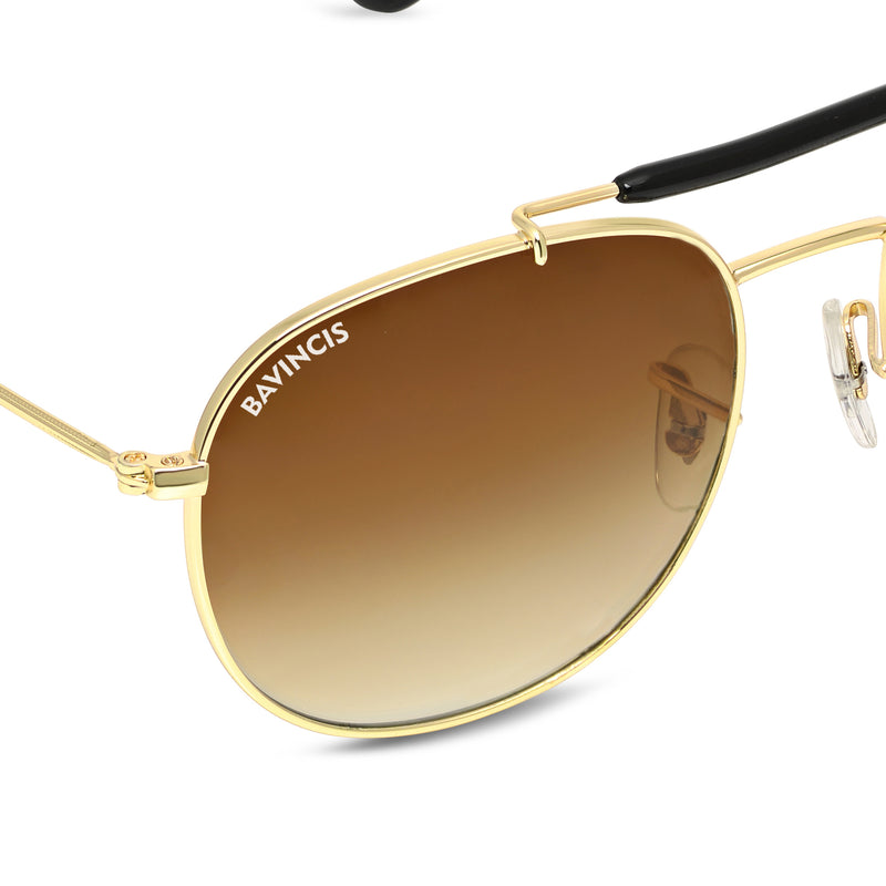 Bavincis Caliber Gold And Brown Gradient Edition sunglasses