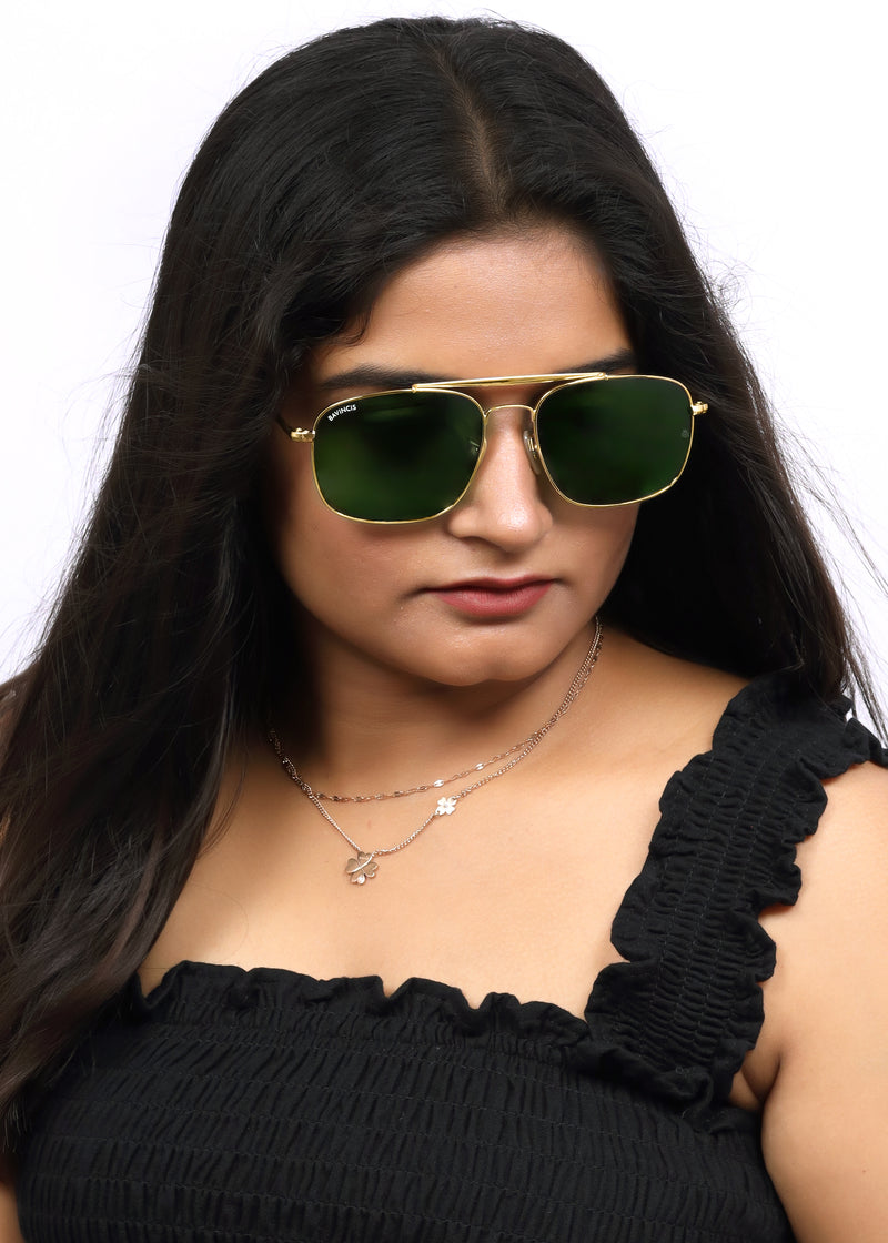 Bavincis Linford Gold And Green Edition Sunglasses