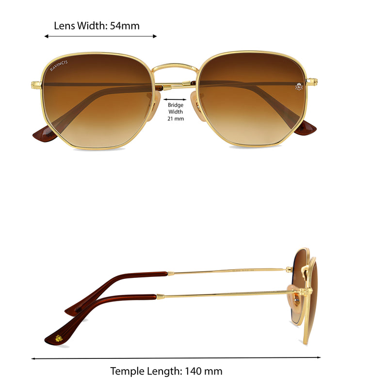 Bavincis Gemini Gold And Brown Gradient Edition Sunglasses - BAVINCIS
