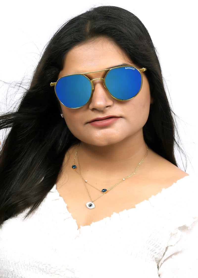 Bavincis Spektus Gold And Blue Mercury Edition Sunglasses