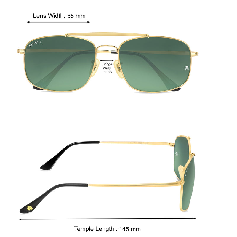 Bavincis Linford Gold And Green Gradient Edition Sunglasses