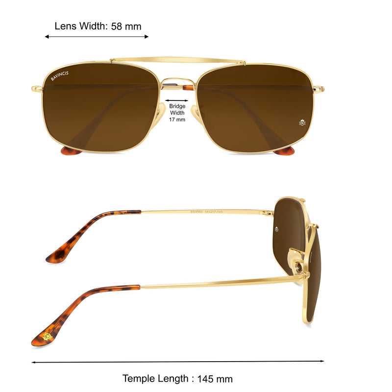 Bavincis Linford Gold And Brown Edition Sunglasses