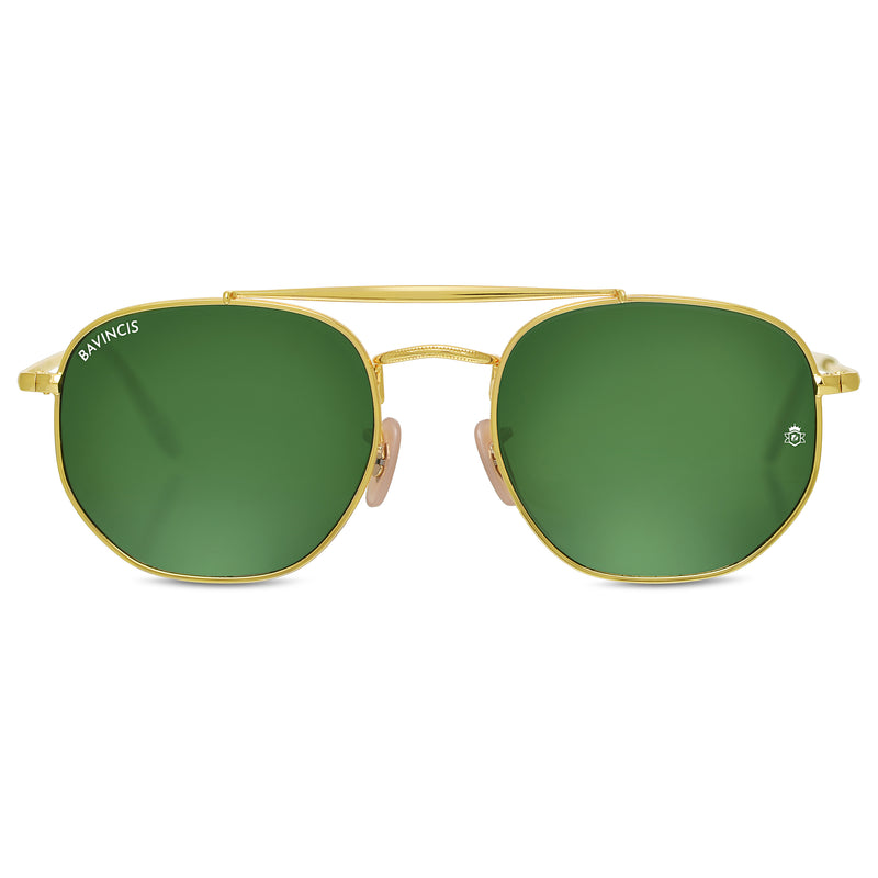 Bavincis Sparkle Gold And Green Edition Sunglasses