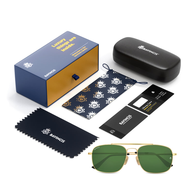 Bavincis Linford Gold And Green Edition Sunglasses