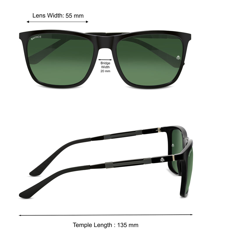 Bavincis Flair Black And Green Edition Sunglasses - BAVINCIS