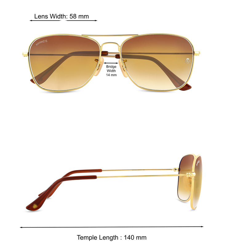 Bavincis Carloz Gold And Brown Gradient Edition Sunglasses - BAVINCIS