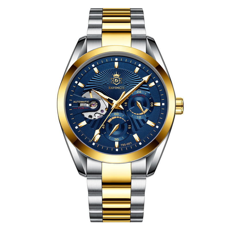 Bavincis Caltatrava Gold and Blue I Automatic Watch - BAVINCIS