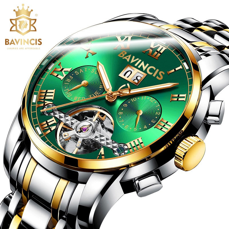 Bavincis Cosmograph Gold and Green I Automatic Watch - BAVINCIS