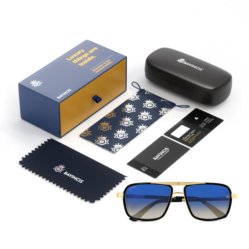 Bavincis Stanly D11 Gold And Blue Gradient Edition Sunglasses