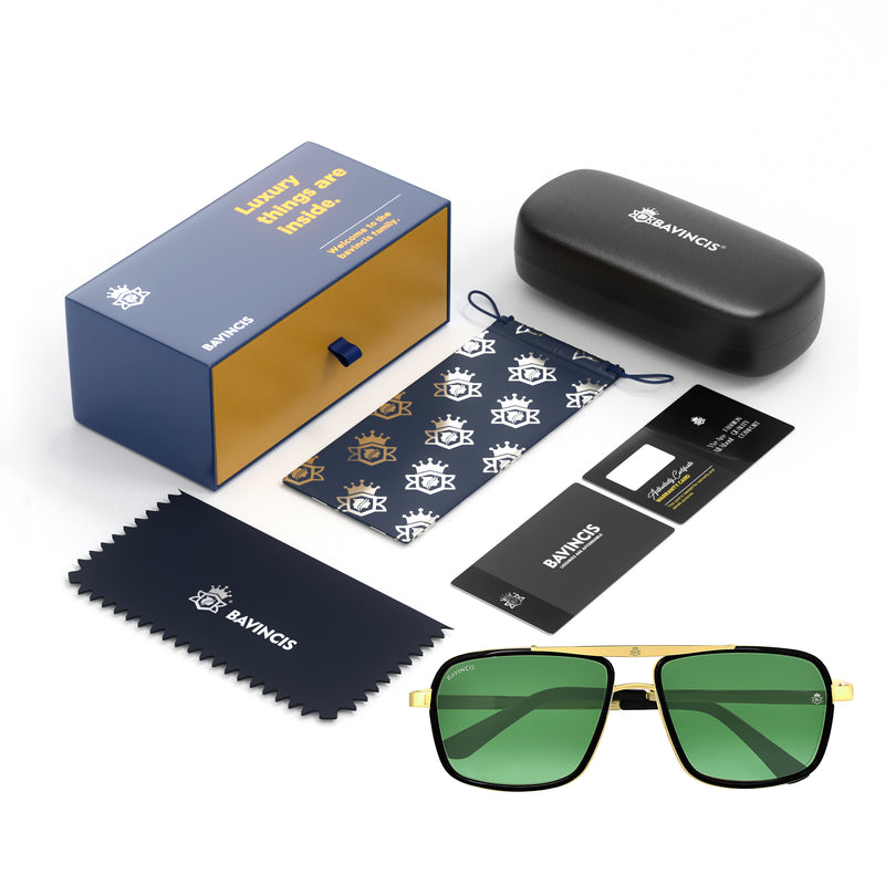Bavincis Stanly D11 Gold and Green Edition Sunglasses